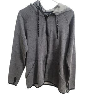 Hollywood Men's Heather Gray Full Zipper Hooded Jacket Size M